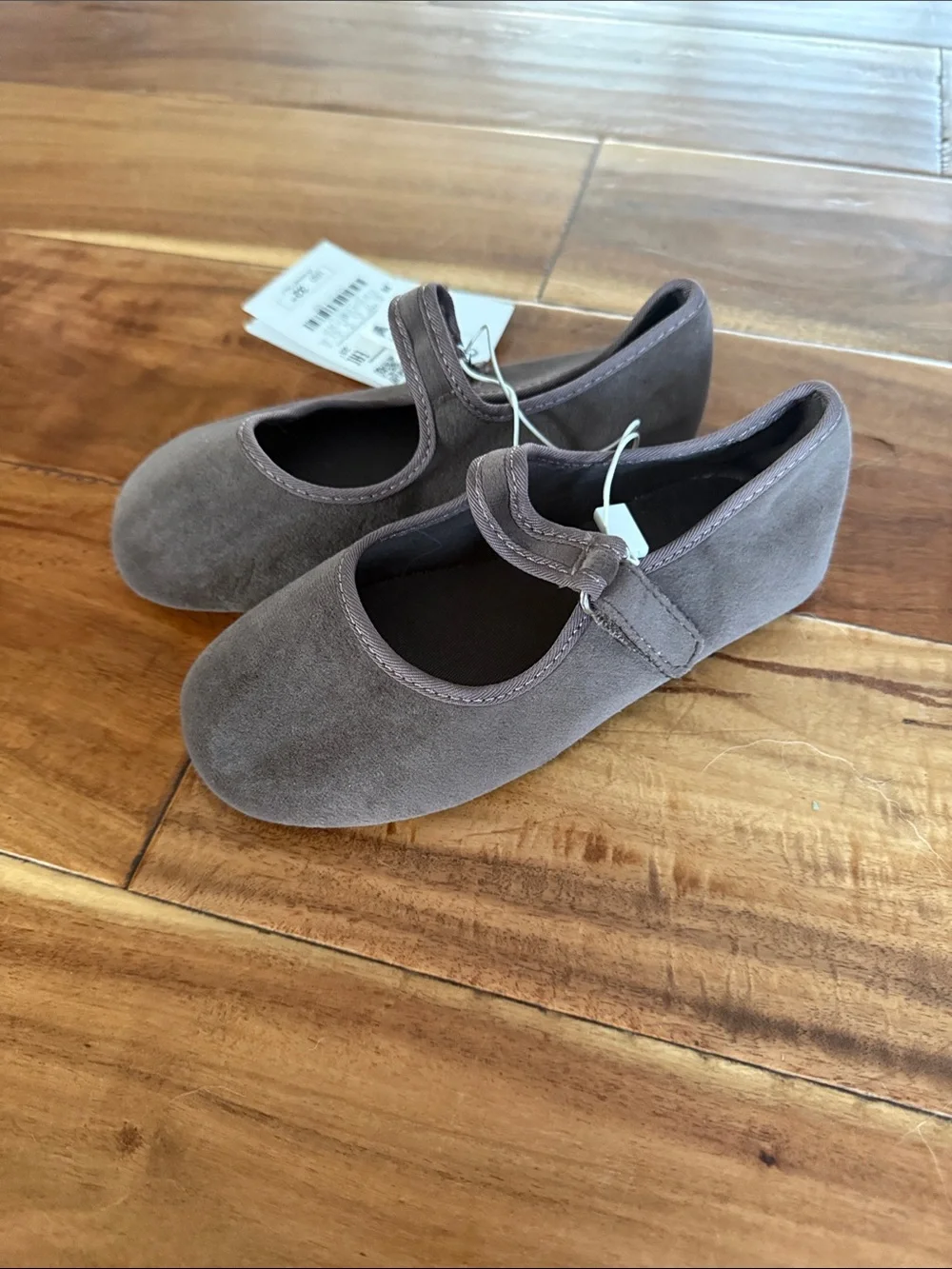 Zara Kids Suede Mary Jane Shoes - brown